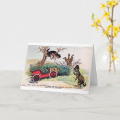 Katzenauto-Unfall, Louis Wain Karte (Gelbe Blume)