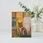 Katzenbackmuffin in der Hütte Küche Postkarte (Stehend Vorderseite)