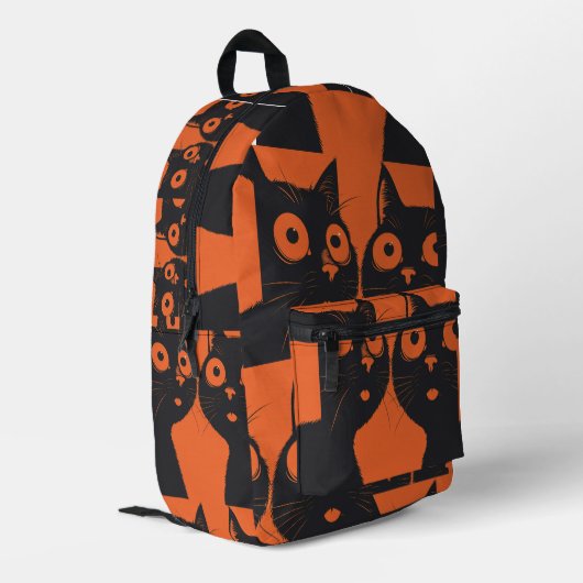 Katzenbackpack | Niedlich zurück zur Schultasche f Bedruckter Rucksack (Rückseitige Ecke links)