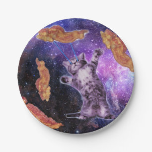 Katzenbacon mit Laserauge Pappteller