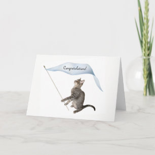 Katzenbanner-Gratulationskarte Karte