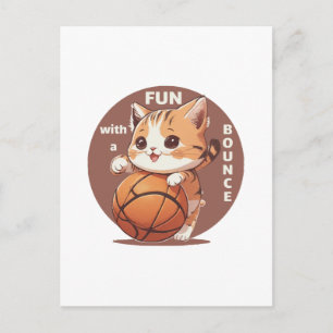 Katzenbasketball Postkarte