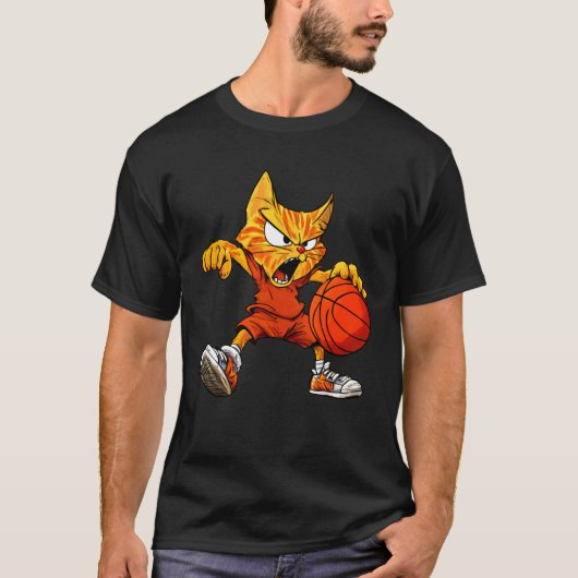 Katzenbasketball T-Shirt (Vorderseite)