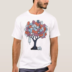 Katzenbaum Katze Cooler Winterbaum Katze Lover T-Shirt