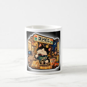 Katzenbecher Convenience Store Japanische Nacht Kaffeetasse