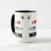 Katzenbecher Ich liebe Mutti Tasse (Vorderseite Links)
