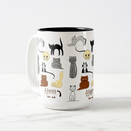 Katzenbecher Zweifarbige Tasse (Vorderseite Links)