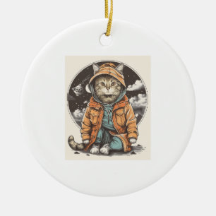Katzenbegegnung Keramik Ornament