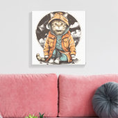 Katzenbegegnung Leinwanddruck (Insitu (Wohnzimmer))