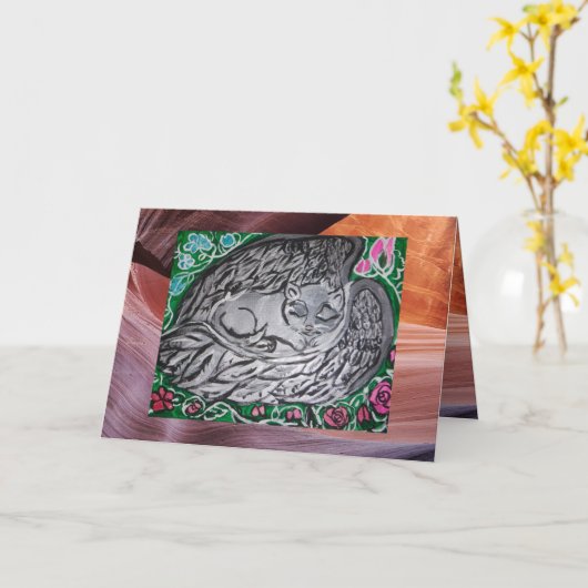 KatzenBeileid Karte (Gelbe Blume)