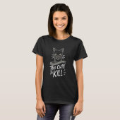 Katzenbekleidung Alternative Mode Emo-Ästhetik T-Shirt (Vorne ganz)