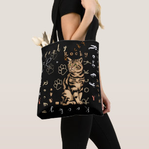 Katzenbenutzerdefinierter Personalisierter Name Sc Tasche
