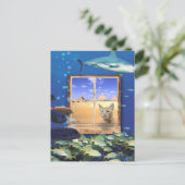 Katzenbeobachtung Fische unter dem Meer Postkarte (Stehend Vorderseite)