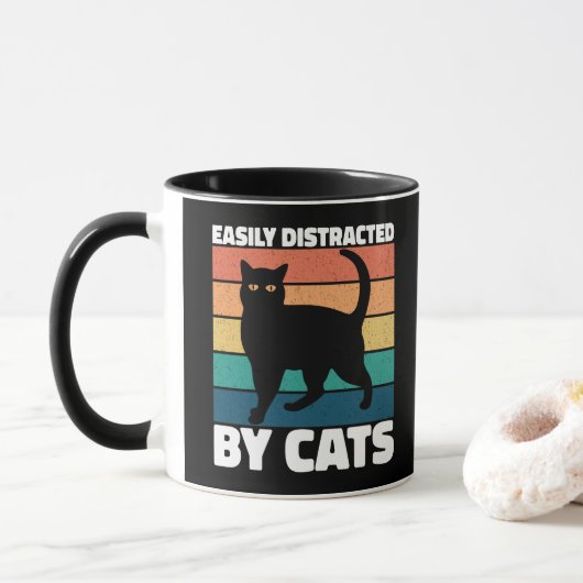Katzenbesitzer bei Niedlichen Katzen, leicht abgel Tasse (Mit Donut)
