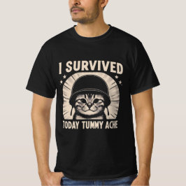 Katzenbesitzer Spaß Shirt Tummy Ache Survivor Grap