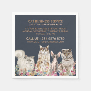 Katzenbetreuung Navy Business Service Pet Groomer Serviette
