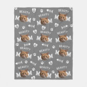 Katzenbezeichnung Mama Grauer Personalisierter Nam Fleecedecke (Vorderseite)