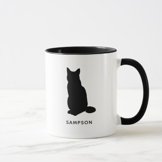Katzenbezeichnung personalisierte Silhouette Tasse (Rechts)