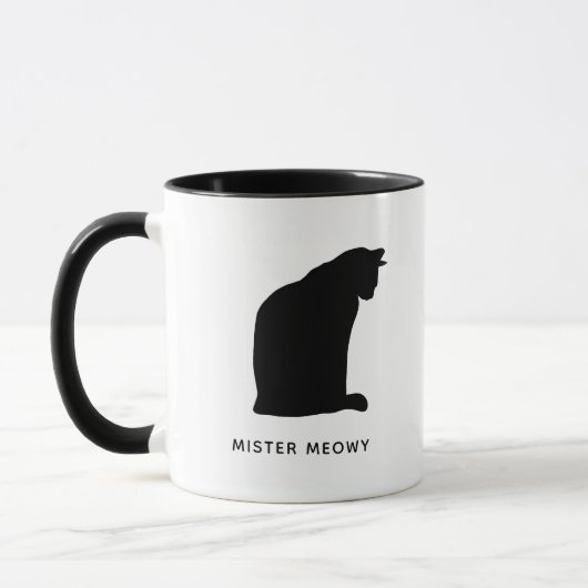Katzenbezeichnung personalisierte Silhouette Tasse (Links)