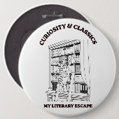 Katzenbibliothekar Ästhetik-Kunstposter  Button (Vorne & Hinten)