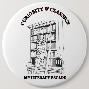 Katzenbibliothekar Ästhetik-Kunstposter Button