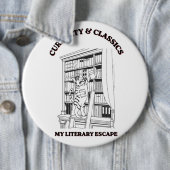 Katzenbibliothekar Ästhetik-Kunstposter  Button (Beispiel)