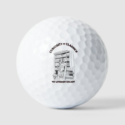 Katzenbibliothekar Ästhetik-Kunstposter Golfball (Vorderseite)