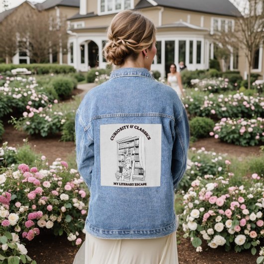 Katzenbibliothekar Ästhetik-Kunstposter Jeansjacke (Hochzeit Rückseite)