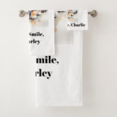 Katzenbild Humor Text Name Badhandtuch Set (Insitu)