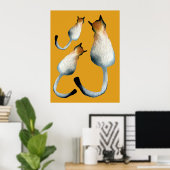 Katzenbild in Schwarz-Braun Poster (Heimbüro)