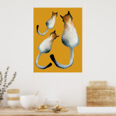 Katzenbild in Schwarz-Braun Poster (Küche)