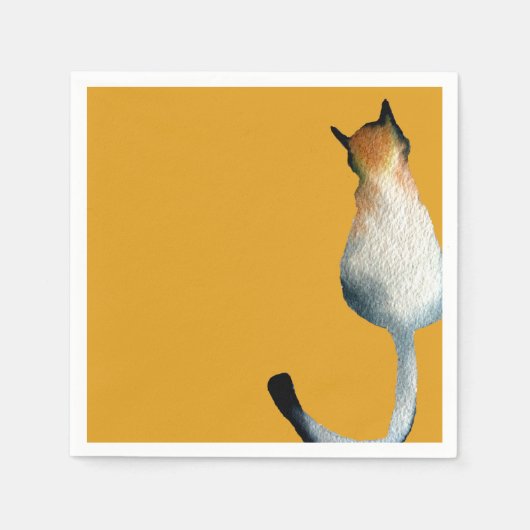 Katzenbild in Schwarz-Braun Serviette (Vorderseite)