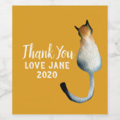 Katzenbild in Schwarz-Braun Weinetikett (Einzelnes Label)