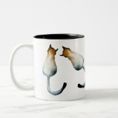 Katzenbild in Schwarz-Braun Zweifarbige Tasse (Links)