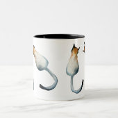 Katzenbild in Schwarz-Braun Zweifarbige Tasse (Mittel)