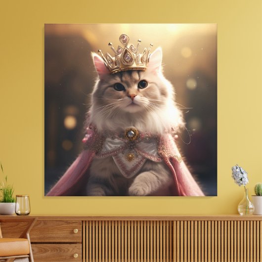 Katzenbild Princess für Dekoration Leinwanddruck (Insitu (Wohnzimmer))