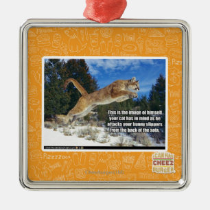 Katzenbild Silbernes Ornament