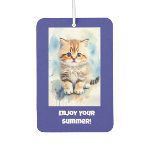 Katzenbild-Text Blau Autolufterfrischer