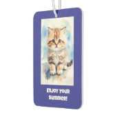 Katzenbild-Text Blau Autolufterfrischer (Links)