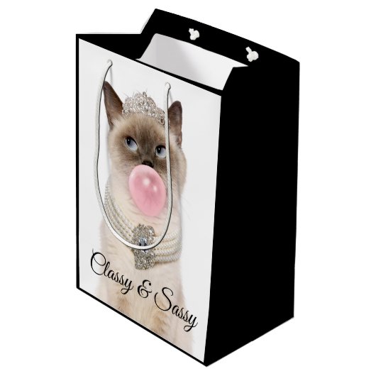 Katzenbläschen Mittlere Geschenktüte (Rückseite Schrägansicht)