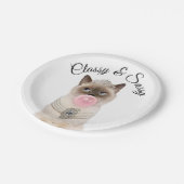 Katzenbläschen Pappteller (Schrägansicht)