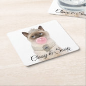 Katzenbläschen Rechteckiger Pappuntersetzer (angewinkelt)