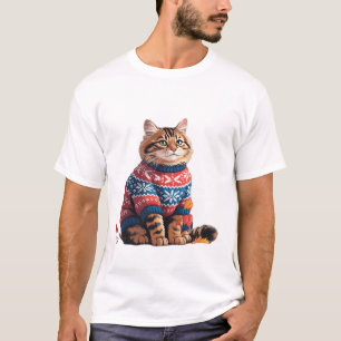 Katzenblatt Herbst Hallo Herbst Lustige Katze Katz T-Shirt