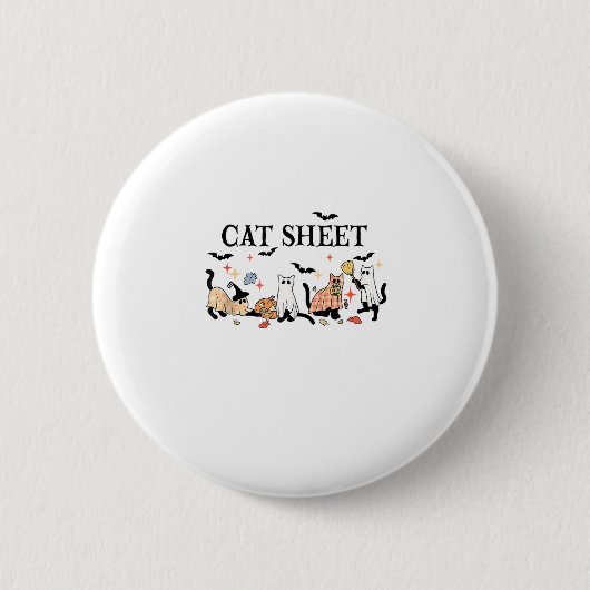 Katzenblatt Niedliche schwarze Katzen im Ghost Hal Button (Vorderseite)