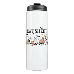 Katzenblatt Niedliche schwarze Katzen im Ghost Hal Thermosbecher