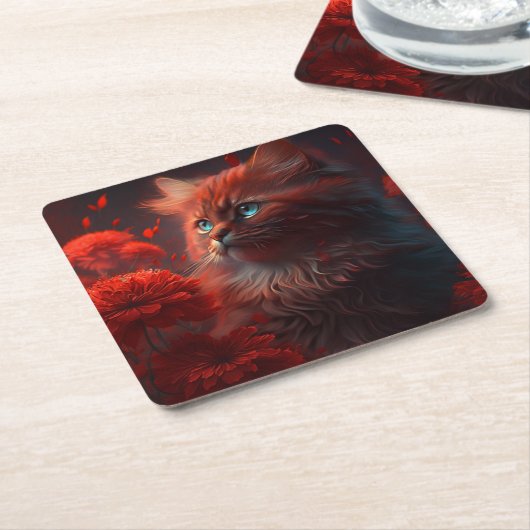 Katzenblende Rechteckiger Pappuntersetzer (angewinkelt)