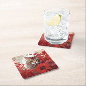 Katzenblende Rechteckiger Pappuntersetzer (Vor Ort)