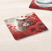 Katzenblende Rechteckiger Pappuntersetzer (angewinkelt)