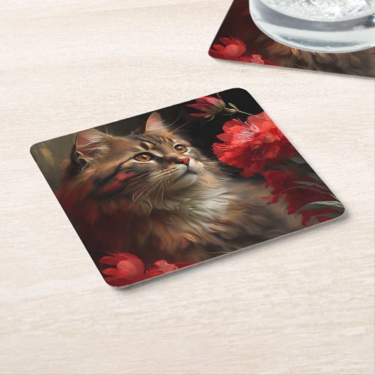 Katzenblende Rechteckiger Pappuntersetzer (angewinkelt)