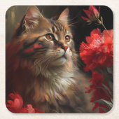 Katzenblende Rechteckiger Pappuntersetzer (Vorderseite)